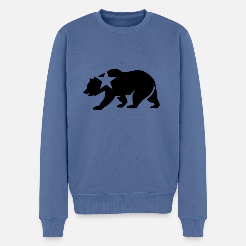 schwarzer bär,bär,tier,wald,braunbär,tatzen,stern - Männer Premium Bio Pullover - Taubenblau