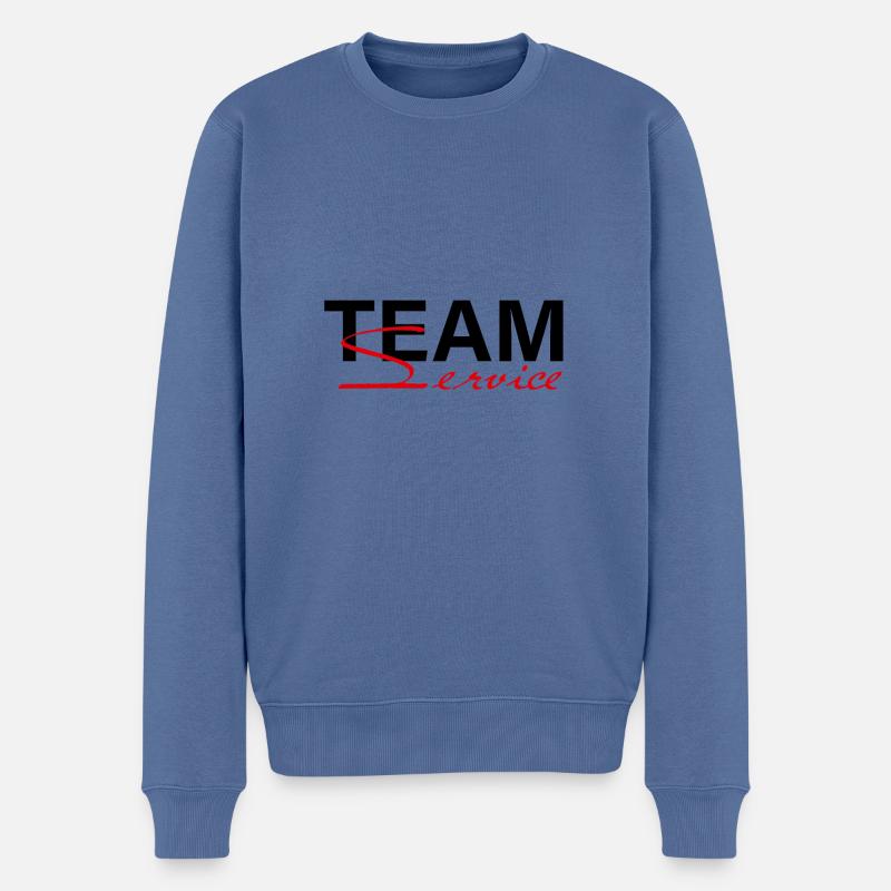 Team Service - Männer Premium Bio Pullover - Taubenblau