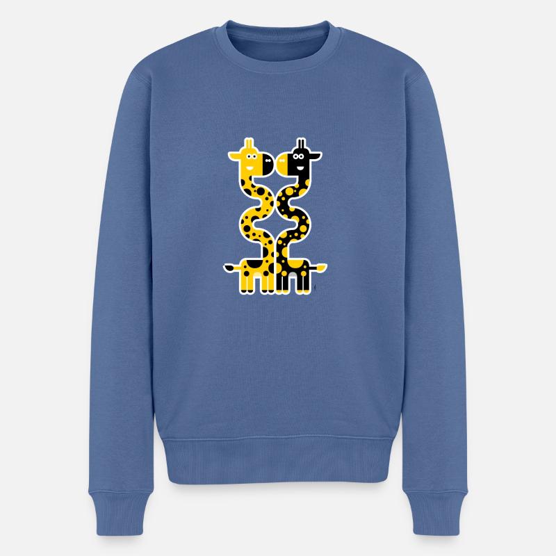 Wickelgiraffen - Männer Premium Bio Pullover - Taubenblau