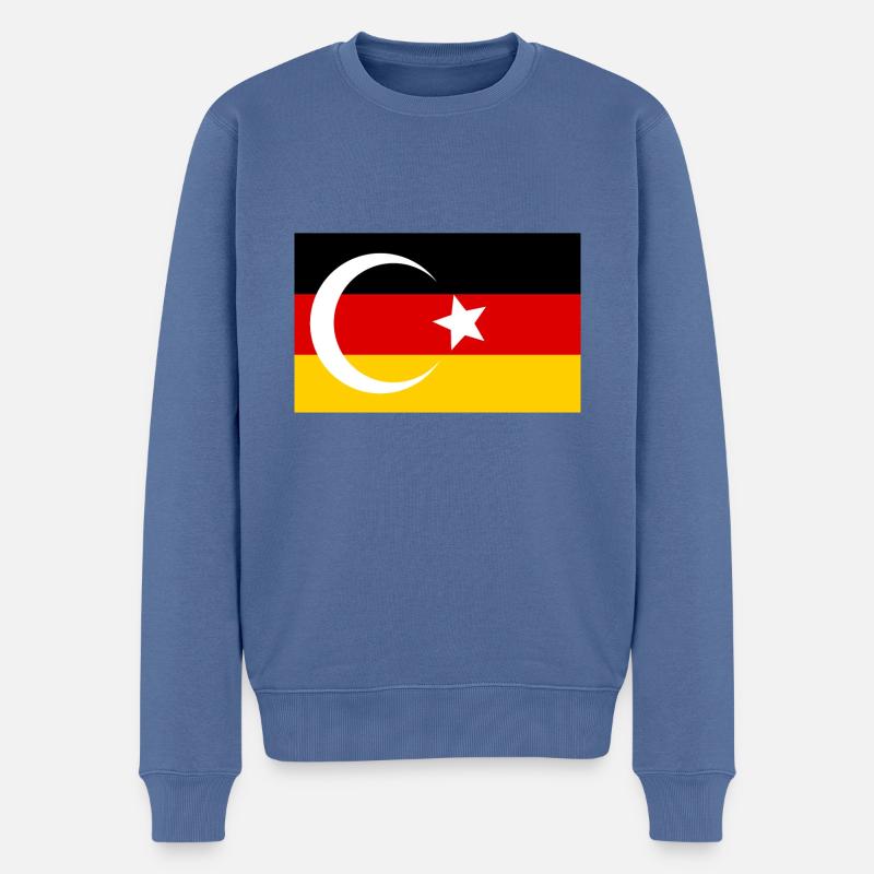 Idée cadeau drapeau Allemagne Turquie - Pull Premium bio Homme - bleu pigeon