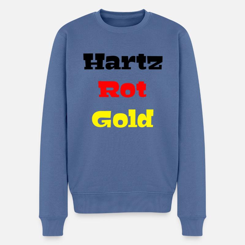 hartz 4 - Männer Premium Bio Pullover - Taubenblau