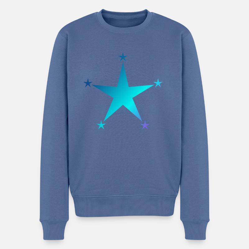 blauer stern mit kleinen sternen,stern,sternen - Männer Premium Bio Pullover - Taubenblau