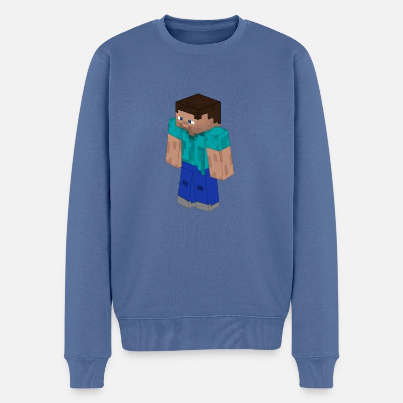 Steve Skin - Männer Premium Bio Pullover - Taubenblau
