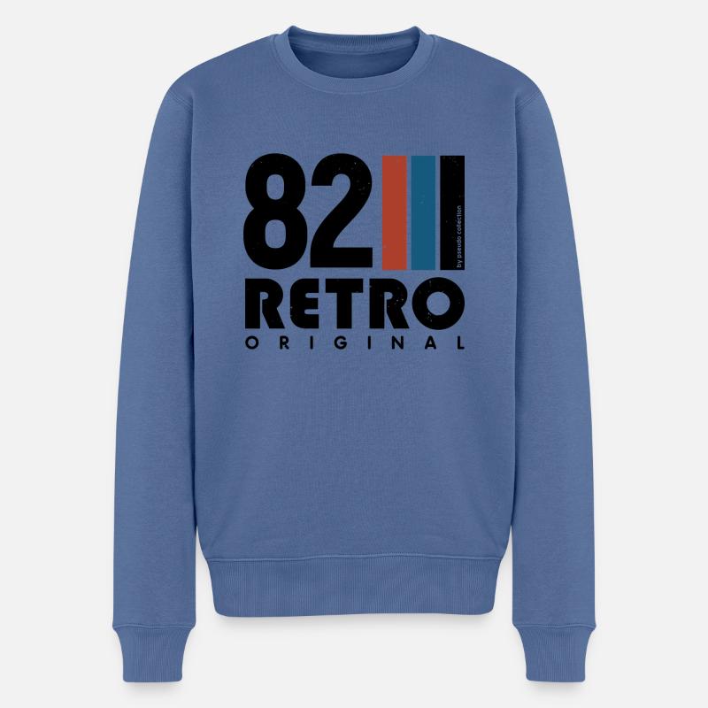 Rétro 82 pseudo - Pull Premium bio Homme - bleu pigeon