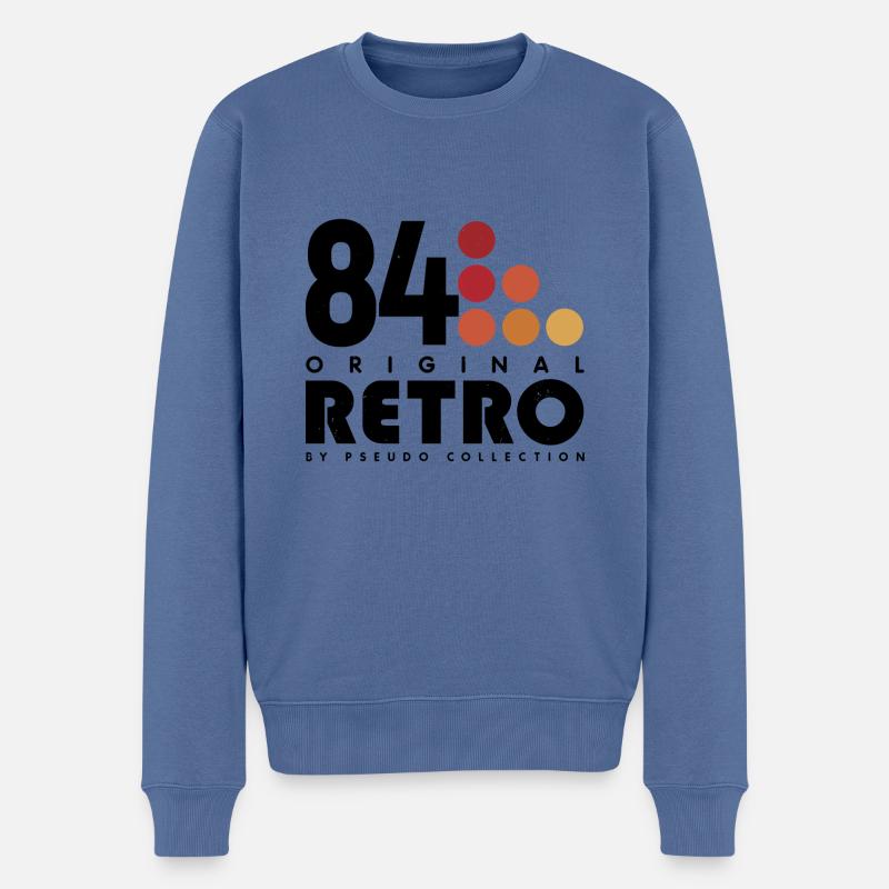 Retro 1984 Pseudo - Männer Premium Bio Pullover - Taubenblau