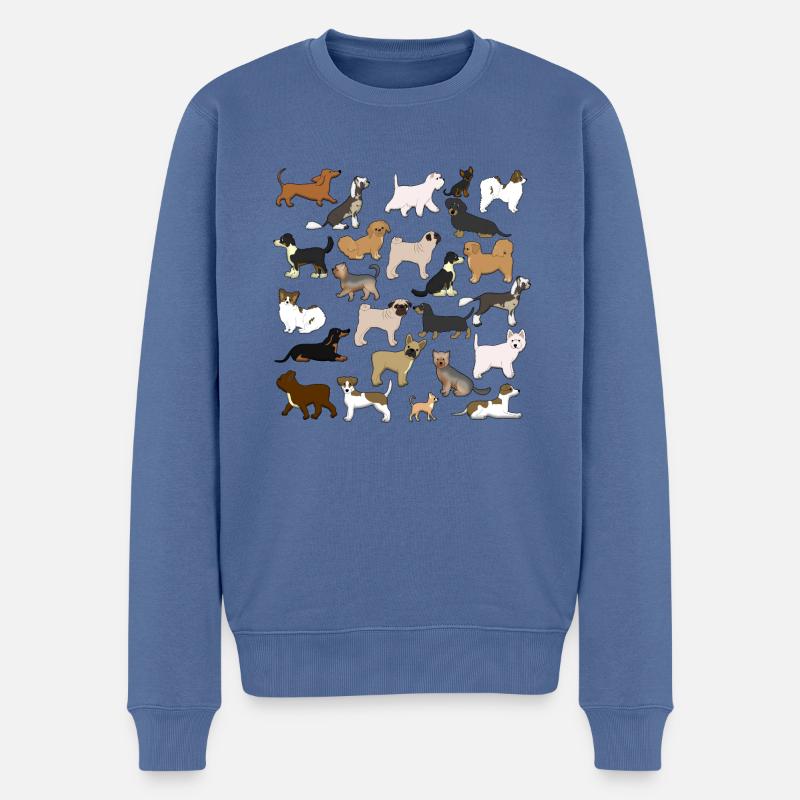 Petites races de chiens - Pull Premium bio Homme - bleu pigeon