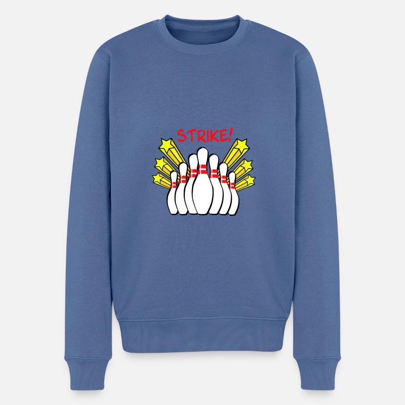 Strike - bowling - Pull Premium bio Homme - bleu pigeon