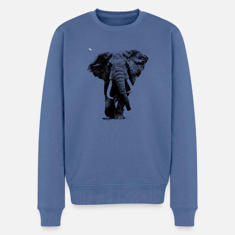 Elefant - Männer Premium Bio Pullover - Taubenblau