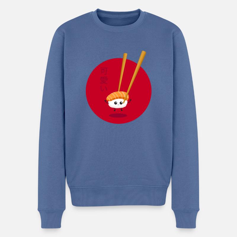 Sushi Hunter - Pull Premium bio Homme - bleu pigeon