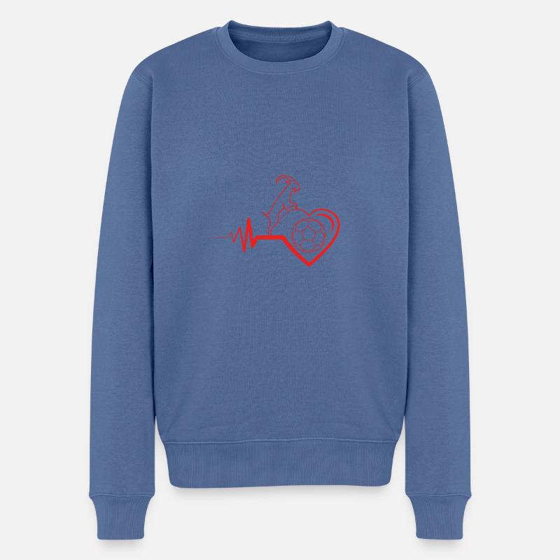 hertz - Männer Premium Bio Pullover - Taubenblau
