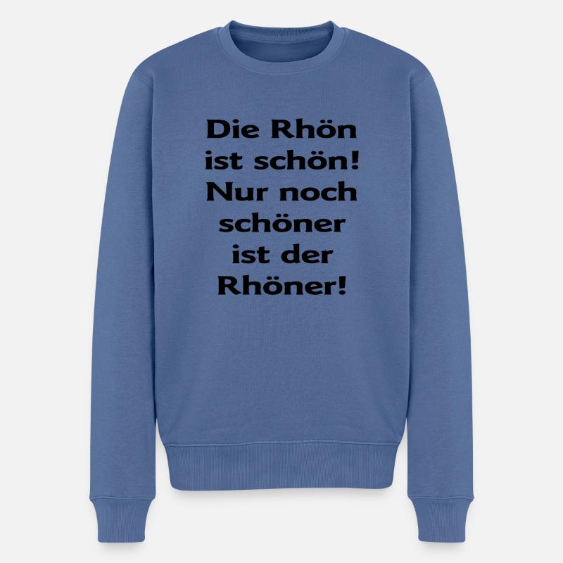 Rhöner - Männer Premium Bio Pullover - Taubenblau