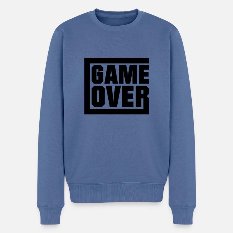 Game Over - Gaming - Männer Premium Bio Pullover - Taubenblau