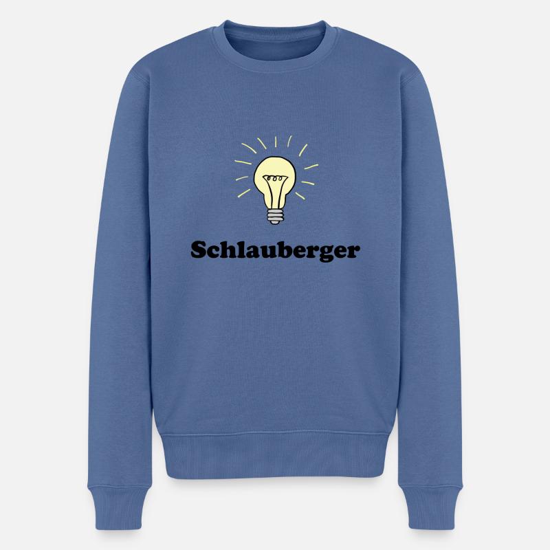 Schlauberger - Männer Premium Bio Pullover - Taubenblau
