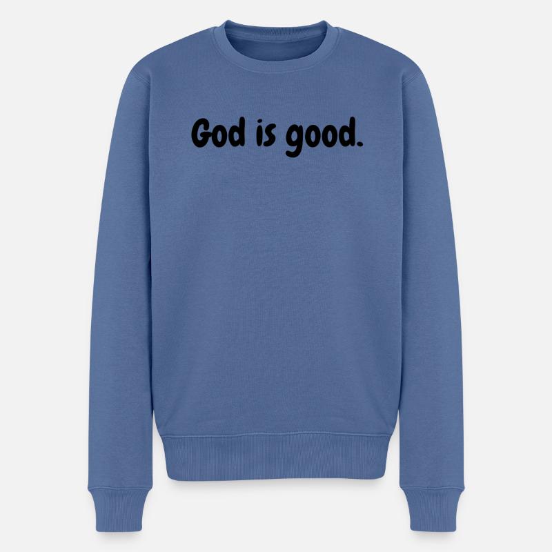 Dieu est bon - chrétien - Pull Premium bio Homme - bleu pigeon