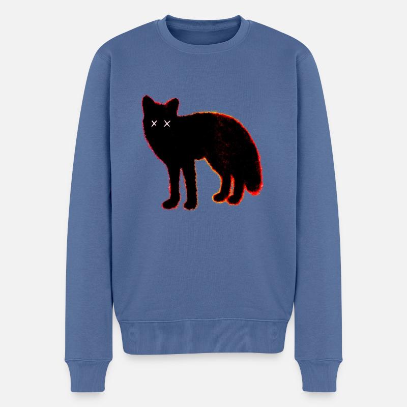 Dead Black Fox - Männer Premium Bio Pullover - Taubenblau