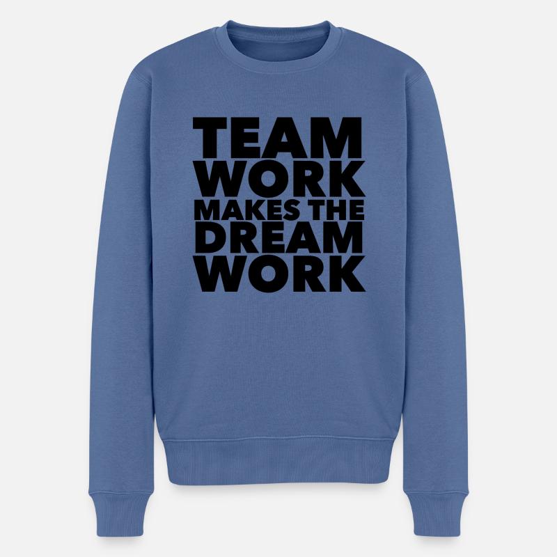 Teamwork makes the Dreamwork - Männer Premium Bio Pullover - Taubenblau