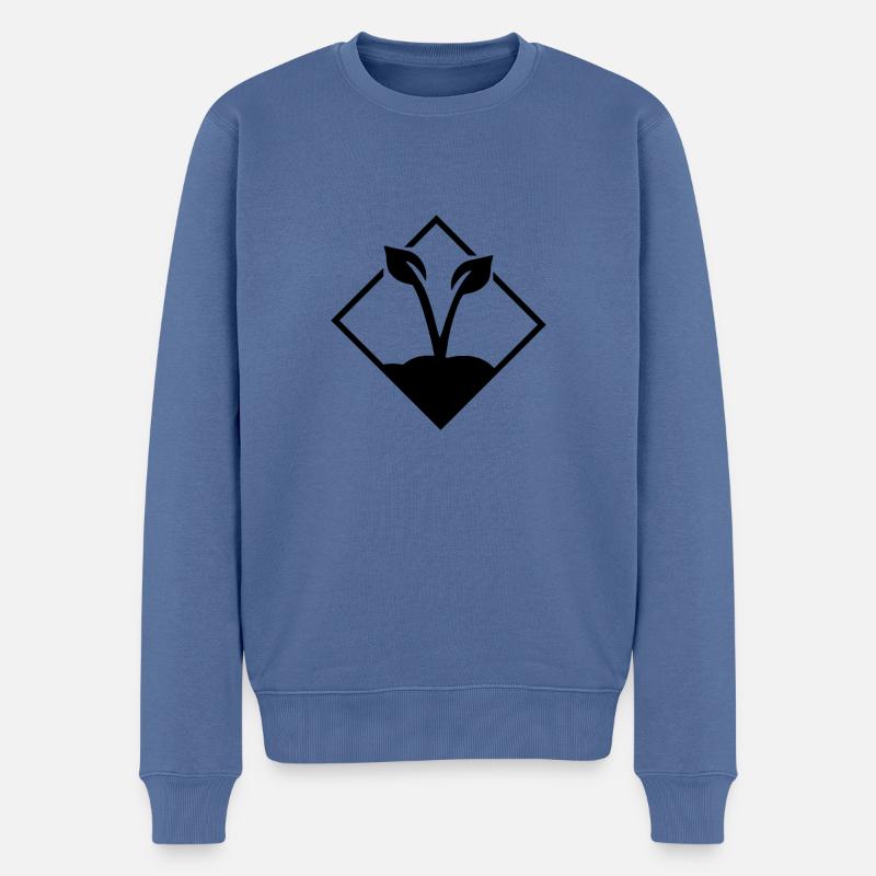 Veggie logo végétalien cadeau végétalien minimaliste - Pull Premium bio Homme - bleu pigeon