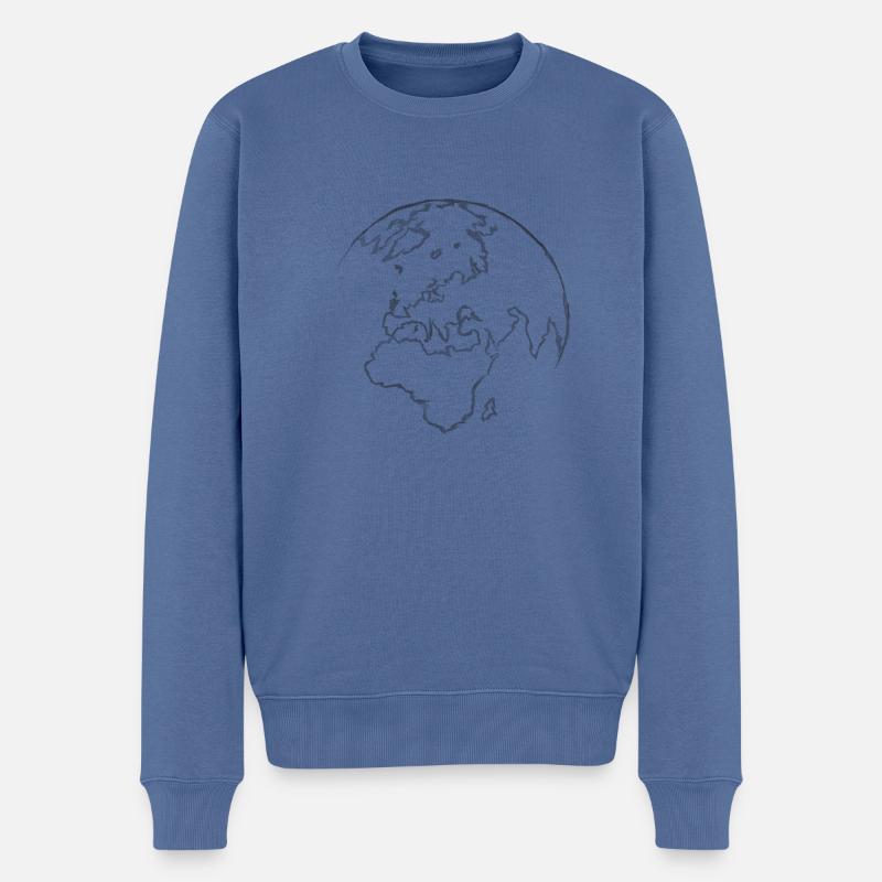 Voyage dans le monde - Pull Premium bio Homme - bleu pigeon