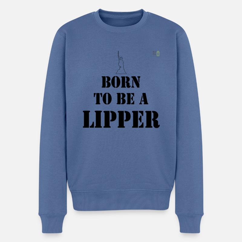 Born to be a Lipper Kreis Lippe Hermannsdenkmal - Männer Premium Bio Pullover - Taubenblau