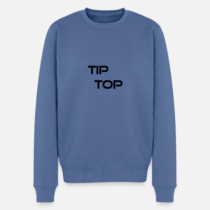 Tip Top - Männer Premium Bio Pullover - Taubenblau