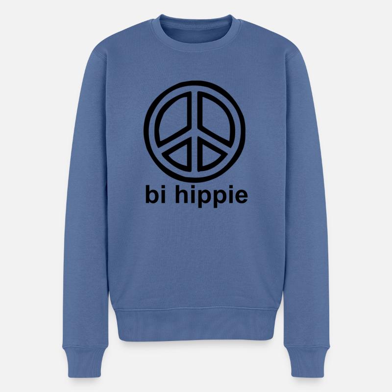 bi hippie - pride Design - Männer Premium Bio Pullover - Taubenblau