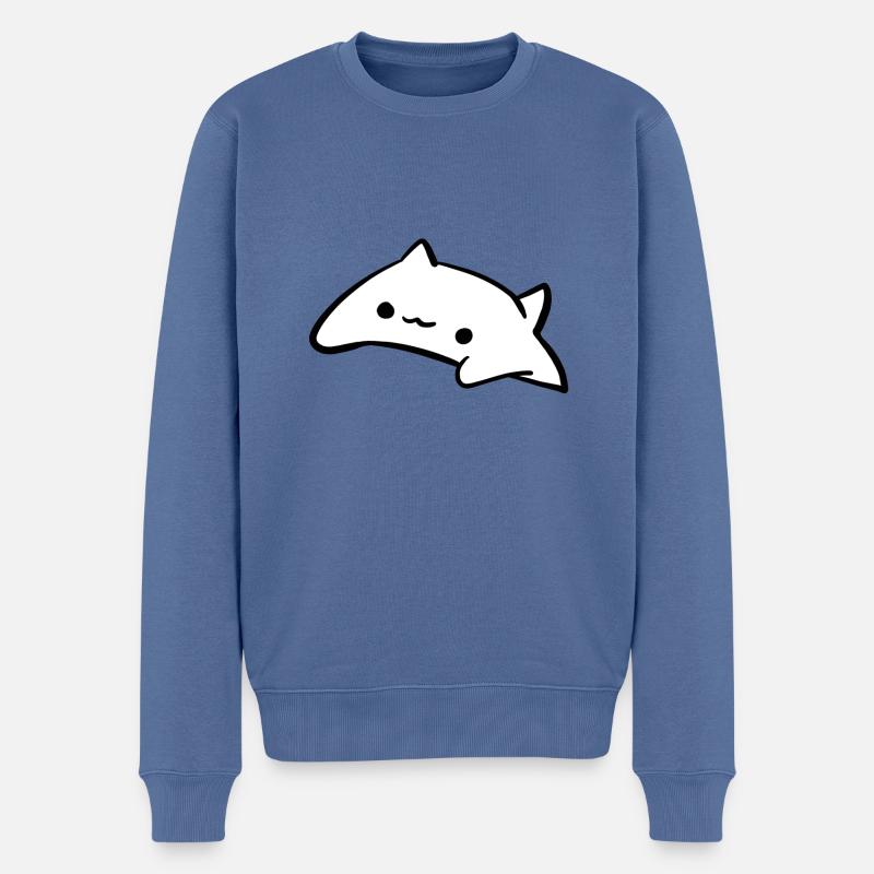 classic Bongo Cat - Männer Premium Bio Pullover - Taubenblau