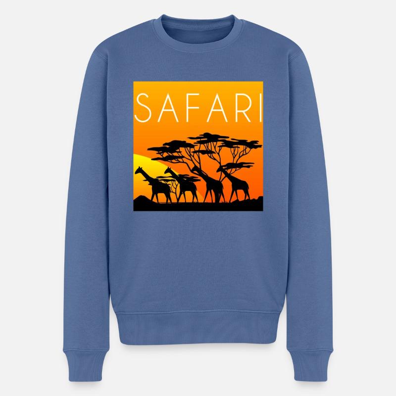 safari mit giraffen,safari,giraffen - Männer Premium Bio Pullover - Taubenblau