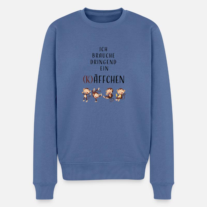 Ich brauche dringend ein (K)Äffchen - Geschenkidee - Männer Premium Bio Pullover - Taubenblau