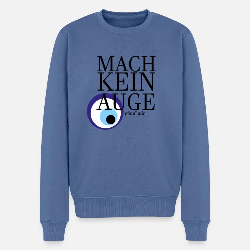 Mach kein Auge - Männer Premium Bio Pullover - Taubenblau