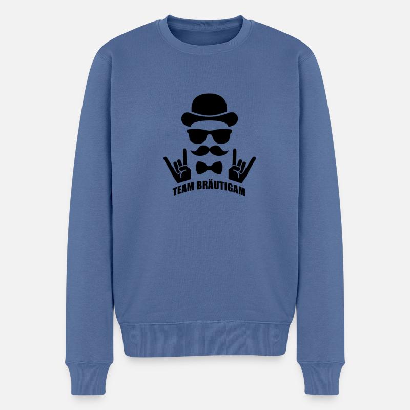 Team Bräutigam - Männer Premium Bio Pullover - Taubenblau