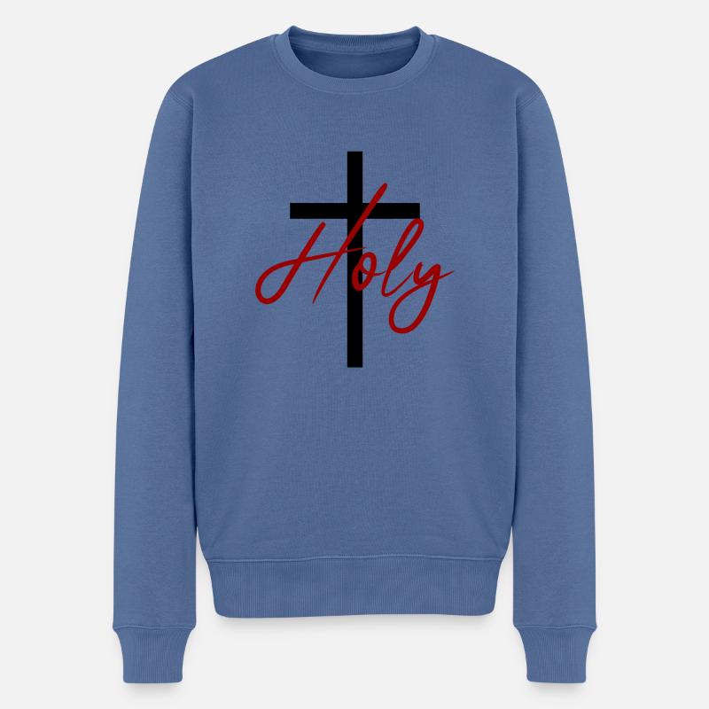 Sainte - Croix du Golgotha - Pull Premium bio Homme - bleu pigeon