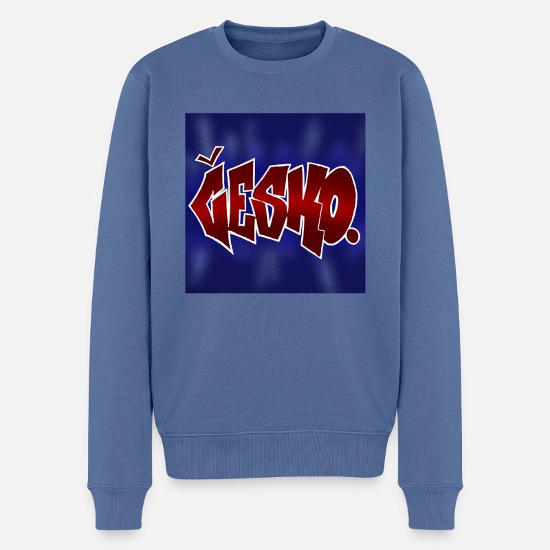 Conception de graffitis Česko - Pull Premium bio Homme - bleu pigeon