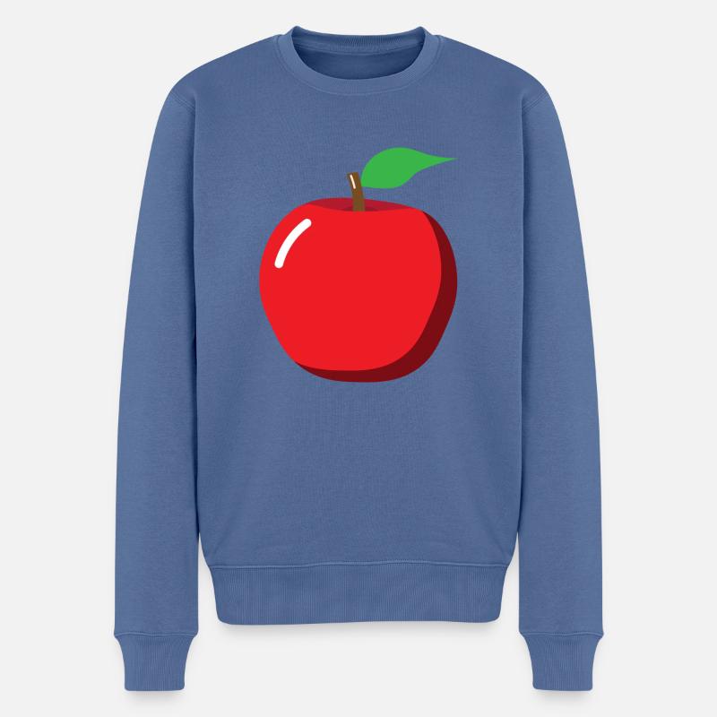 Apple - illustration - Pull Premium bio Homme - bleu pigeon