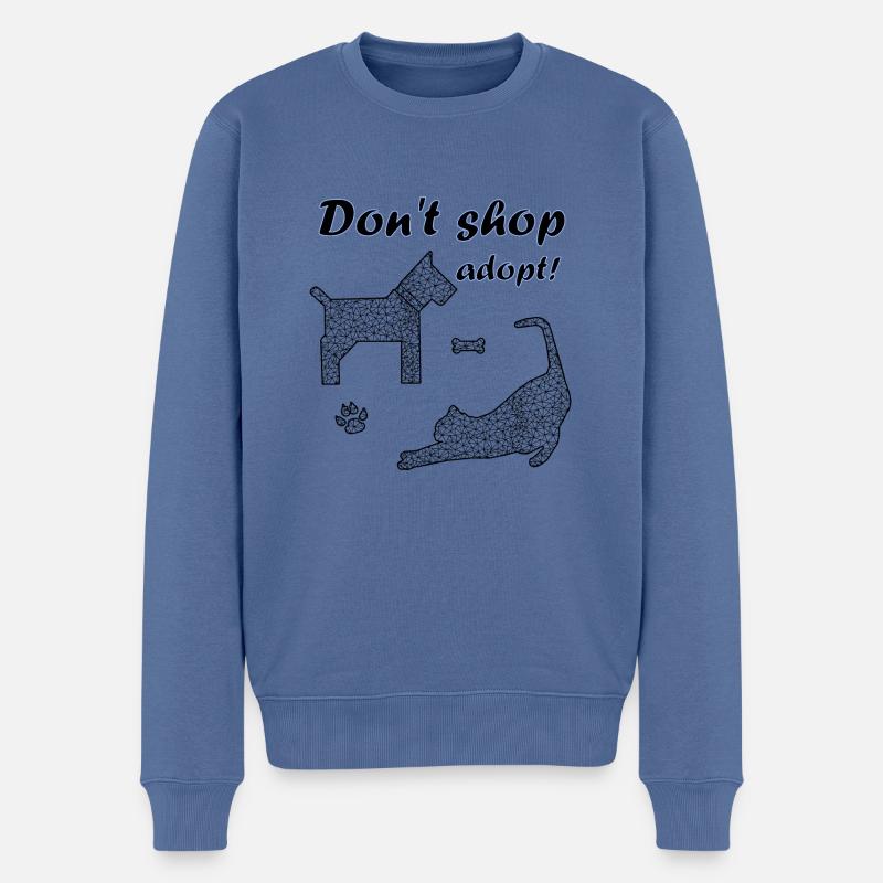 Don't shop - adopt! - Männer Premium Bio Pullover - Taubenblau