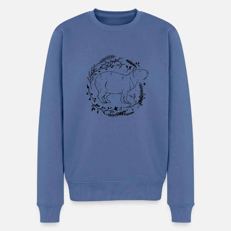 Capybara - Pull Premium bio Homme - bleu pigeon