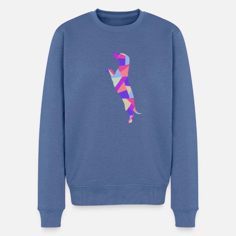 Dackel Dackel - Männer Premium Bio Pullover - Taubenblau