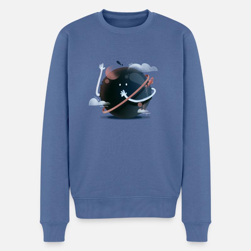 Planet - Charakter - Männer Premium Bio Pullover - Taubenblau