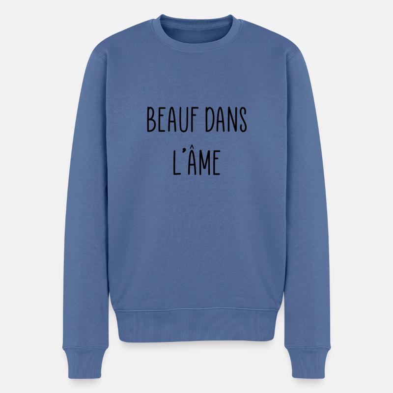 Beauf dans l'âme - Pull Premium bio Homme - bleu pigeon