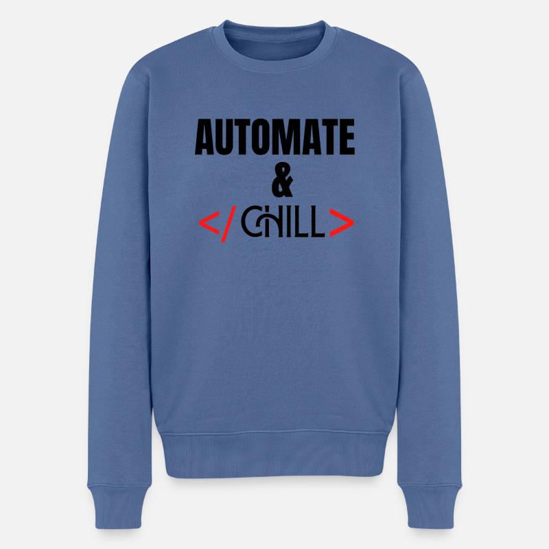 Automat und Chill - Männer Premium Bio Pullover - Taubenblau