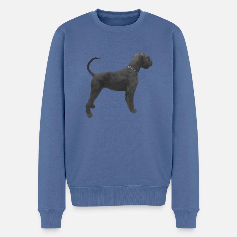 Riesenschnauzer Giant Schnauzer - Männer Premium Bio Pullover - Taubenblau