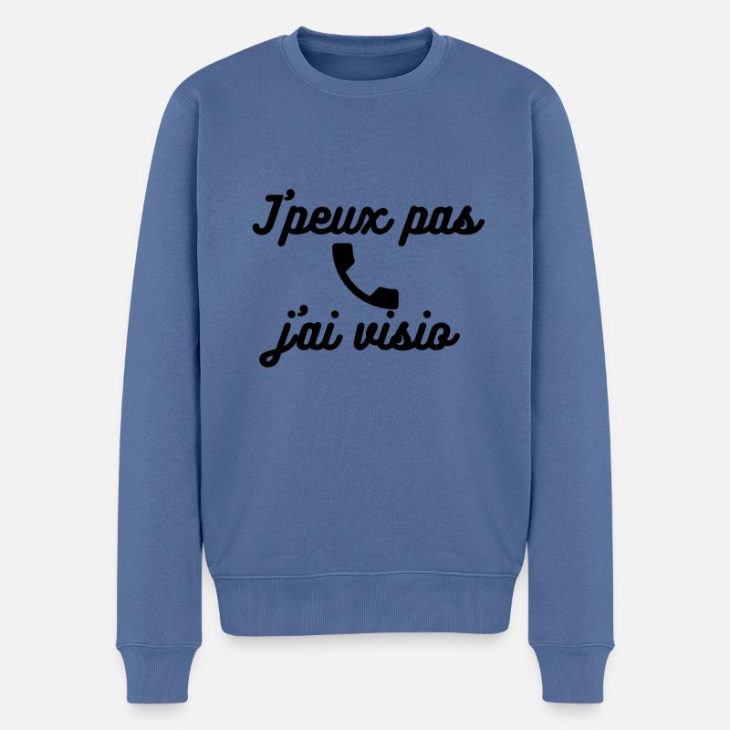 J"peux pas J'ai visio - Pull Premium bio Homme - bleu pigeon