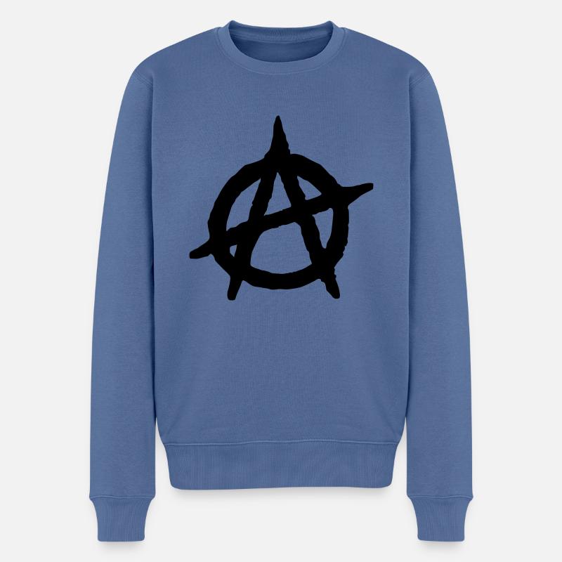 Anarchy - logo anarchie - Pull Premium bio Homme - bleu pigeon