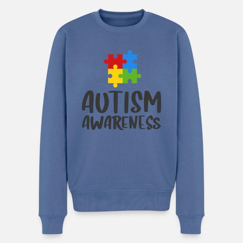 Autismus Bewusstsein - Männer Premium Bio Pullover - Taubenblau