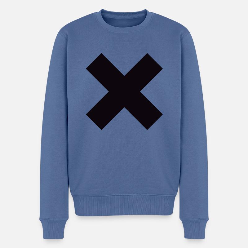 Straight Edge X schwarz - Männer Premium Bio Pullover - Taubenblau
