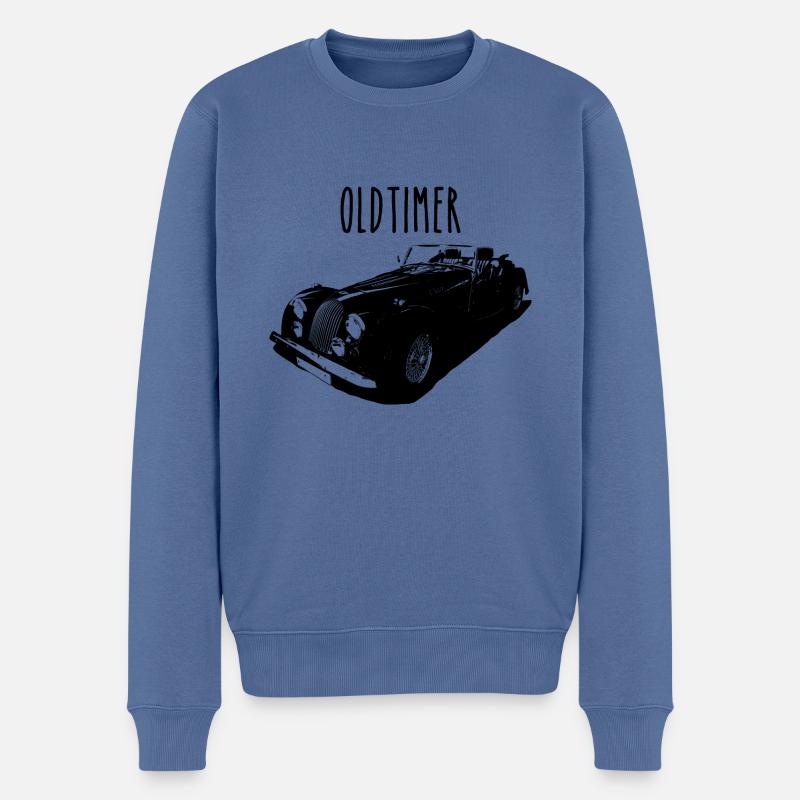Britischer Oldtimer - Plus4 oder Plus8 - Männer Premium Bio Pullover - Taubenblau