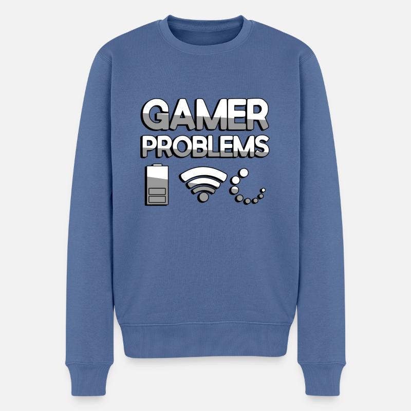 GAMER PROBLEMS - Gaming - Männer Premium Bio Pullover - Taubenblau