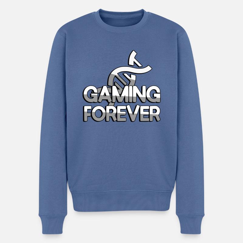 GAMING FOREVER + ADN - Jeux - Pull Premium bio Homme - bleu pigeon