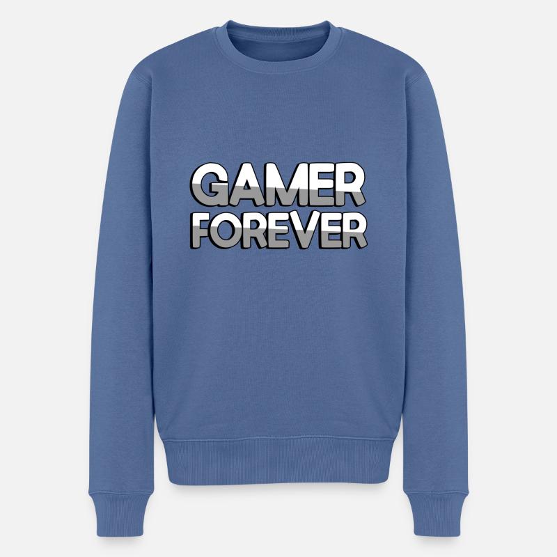 GAMER FOREVER - Jeux vidéo - Pull Premium bio Homme - bleu pigeon