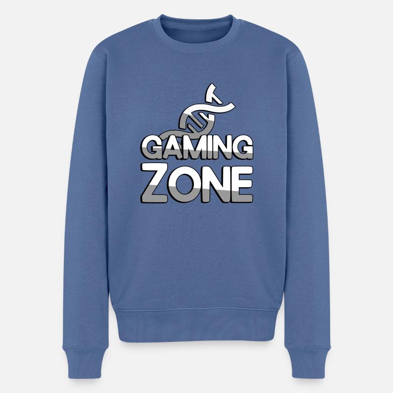 GAMING ZONE + DNA - Gaming - Männer Premium Bio Pullover - Taubenblau