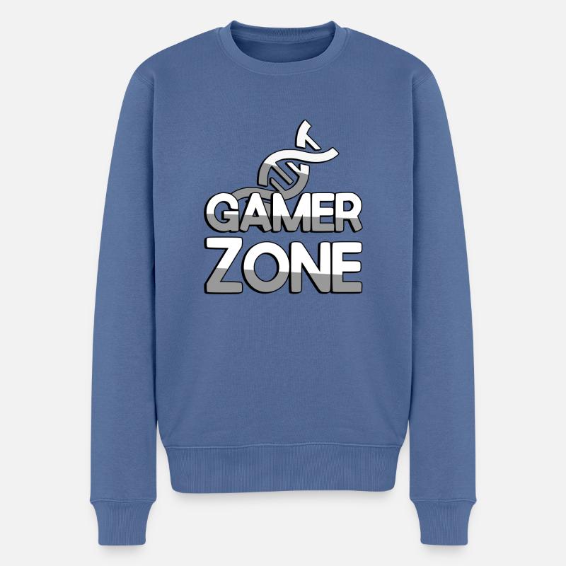 GAMER ZONE + ADN - Jeux - Pull Premium bio Homme - bleu pigeon